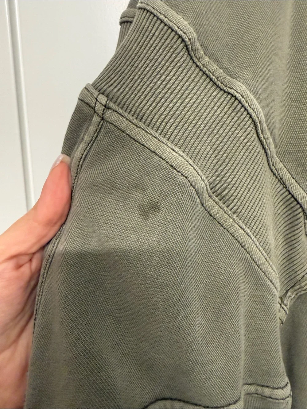 Free People Olive Zip-Up Hoodie